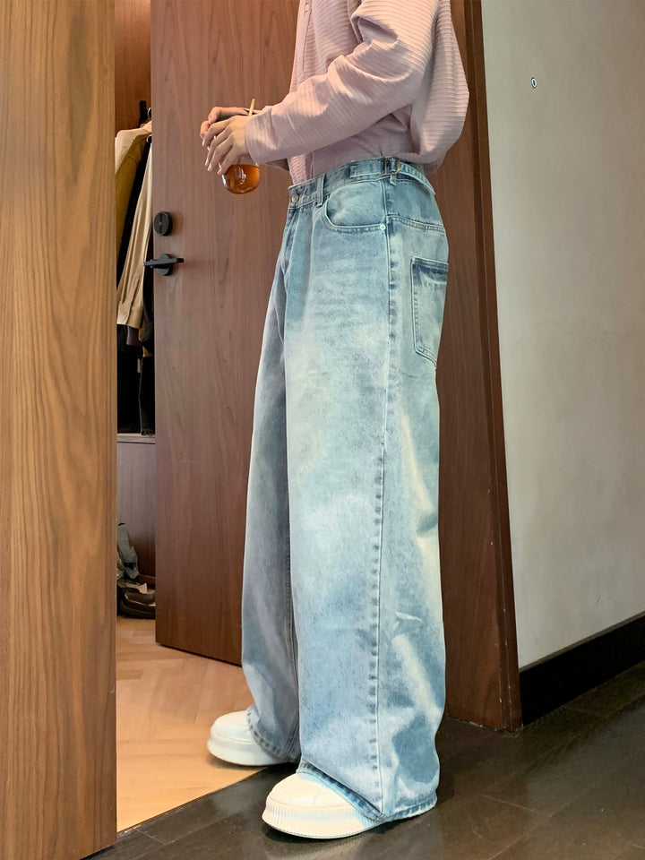 Wide-Leg Loose Straight Jeans