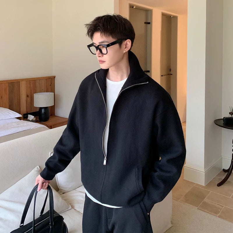 Modale Hoge Hals Rits Gebreide Cardigan Trui 