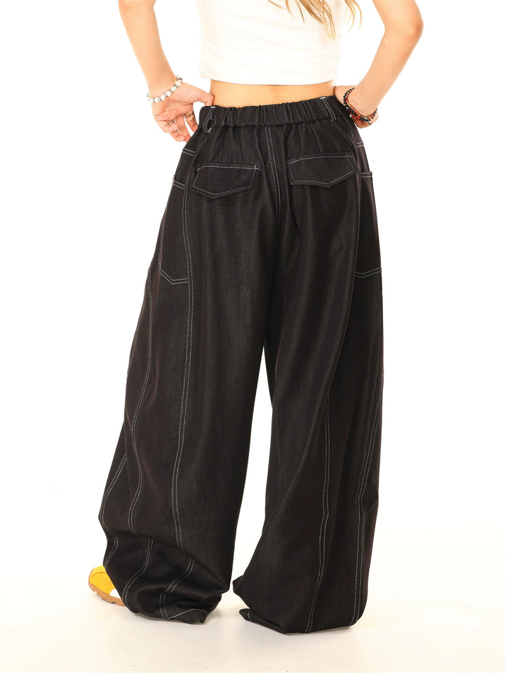 Loose Washed Wide Leg Pants