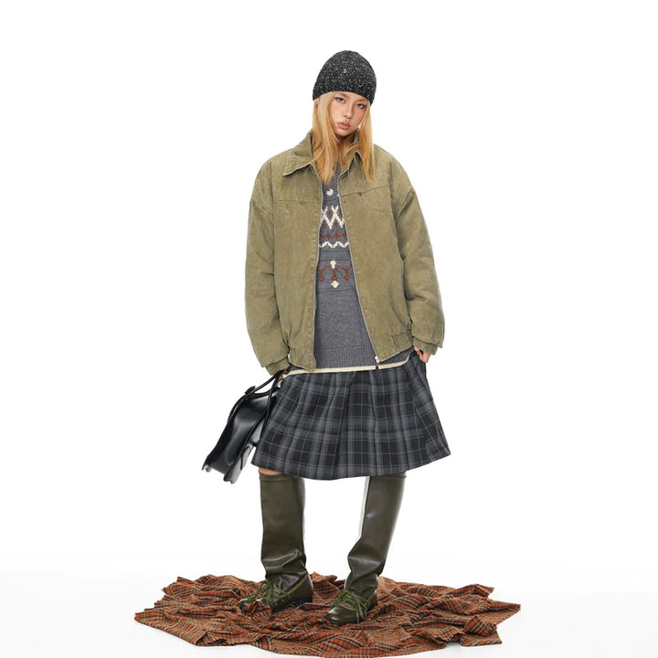 Distressed Cotton Workwear Loose Jacket