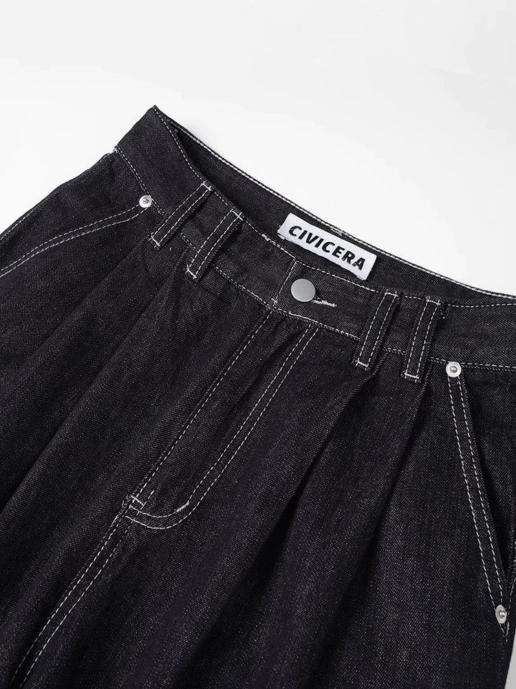 Denim Short Sleeve Top and Wide-Leg Pants