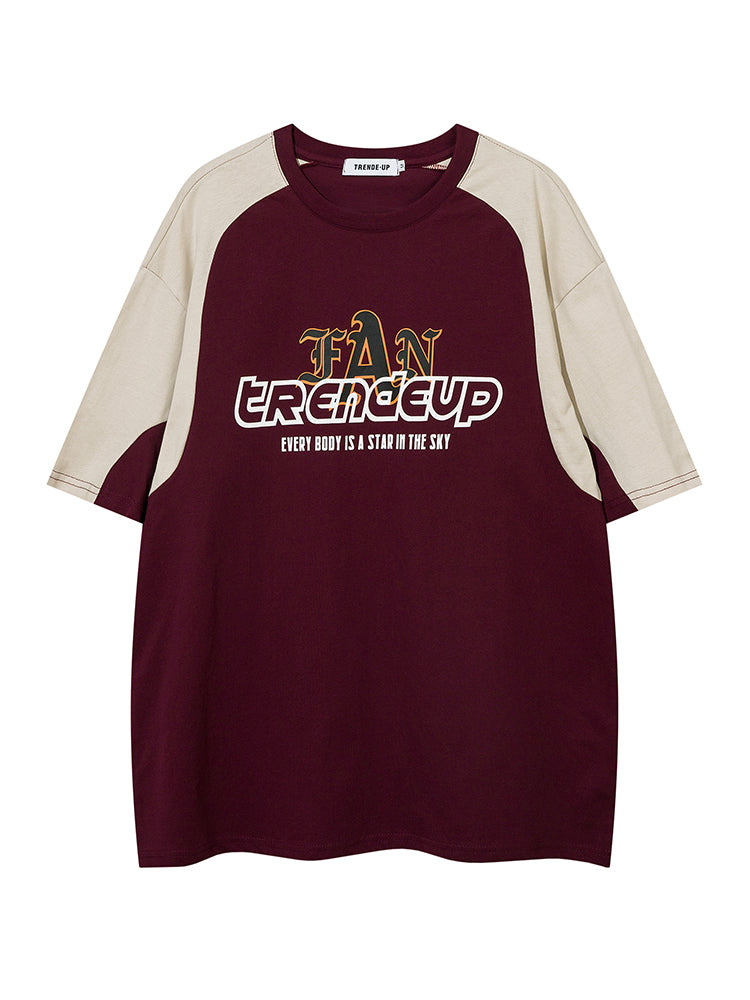 Loose Fit Contrast Stitch T-Shirt