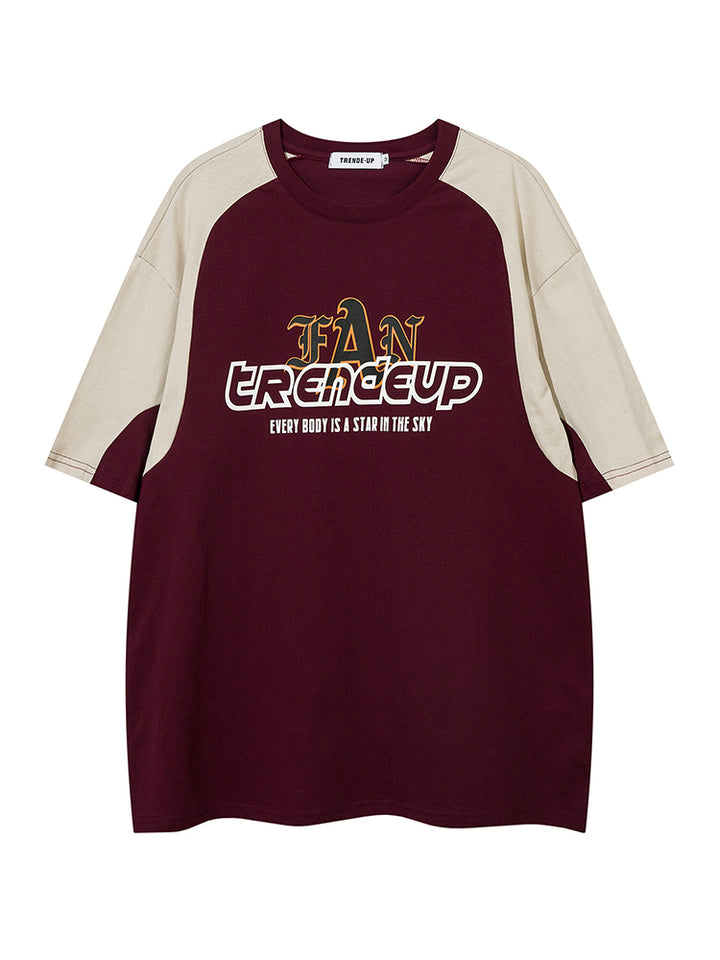 Loose Fit Contrast Stitch T-Shirt