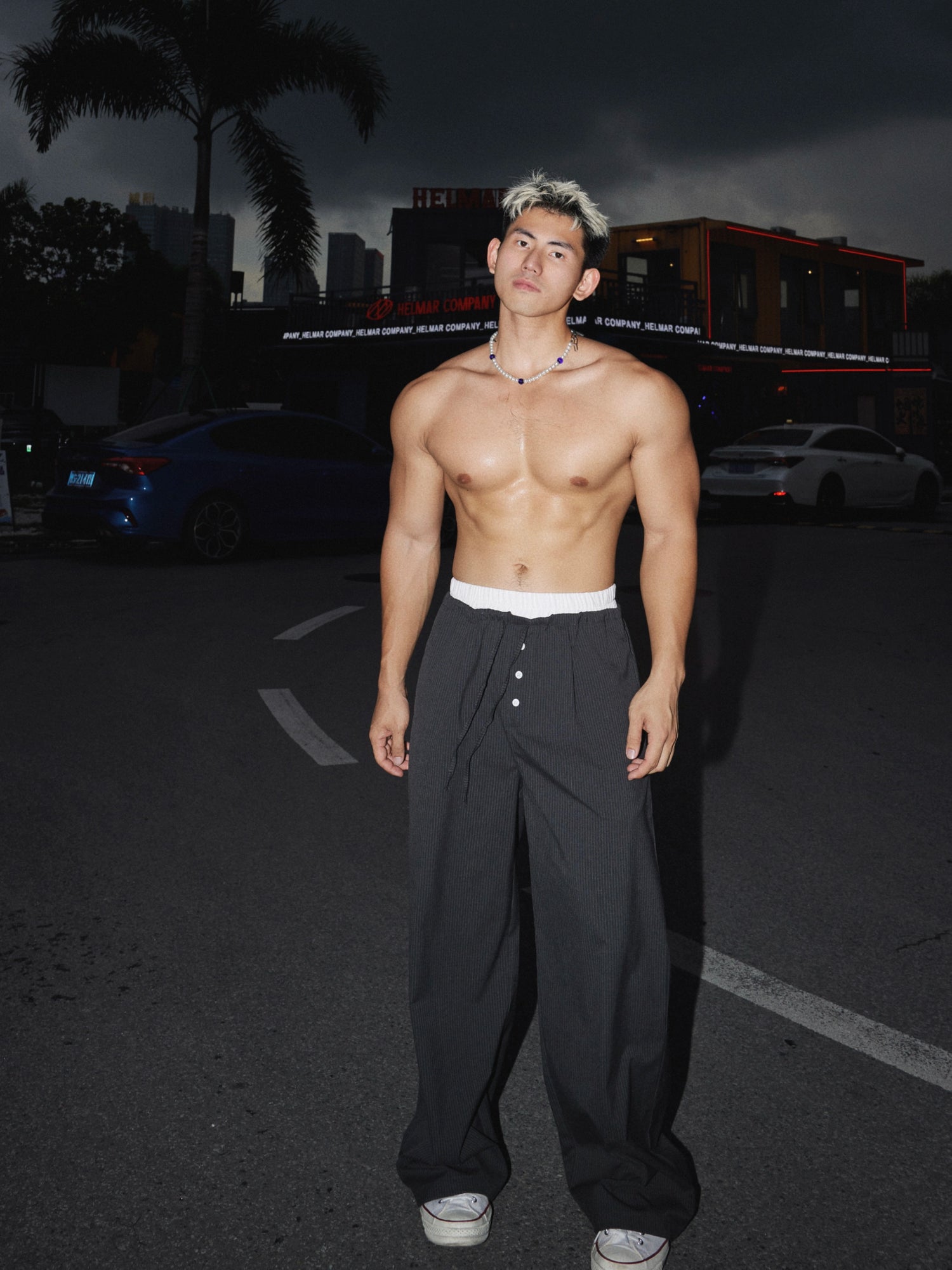 Elastic Waist Loose Fit Casual Pants