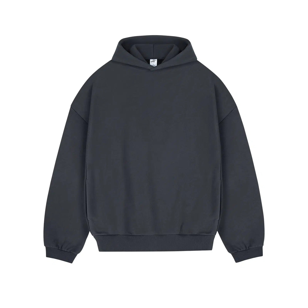 Drop Shoulder Velvet Hoodie Pullover