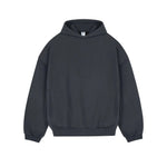 Drop Shoulder Velvet Hoodie Pullover