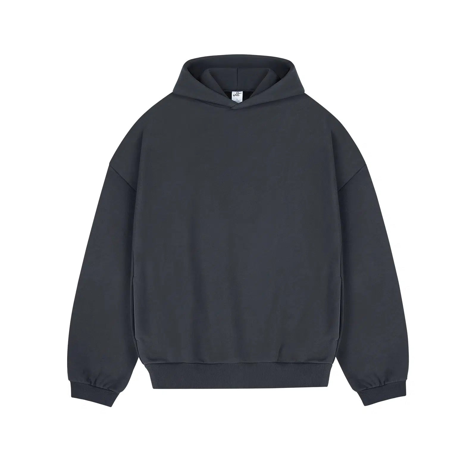 Drop Shoulder Velvet Hoodie Pullover