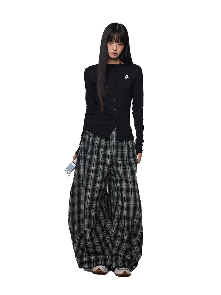 Embroidered Logo Pleated Long Sleeve Coat