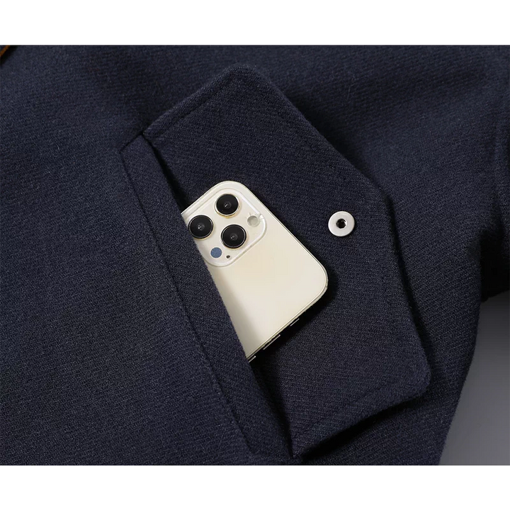 Loose Mid-Length Knitted Wool Coat