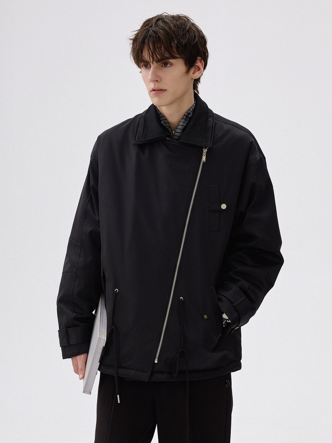 Suit Collar Drawstring Down Jacket