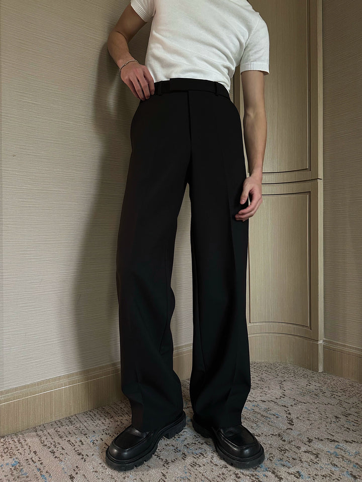 Weite Beinform Hohe Taille Gerade Hose 