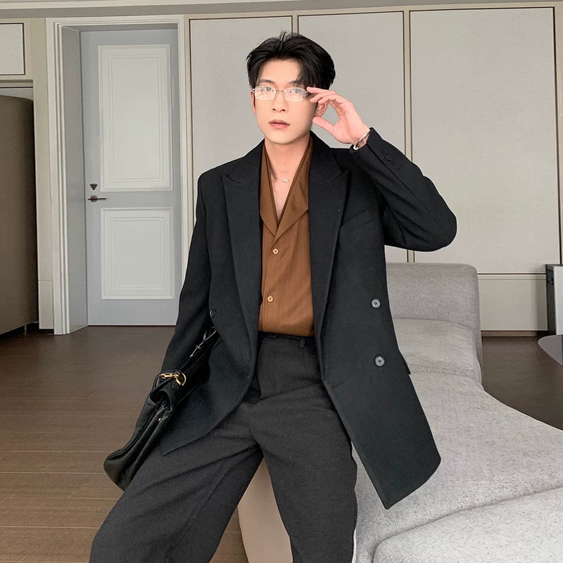 Conjunto de chaqueta y pantalones de lana 