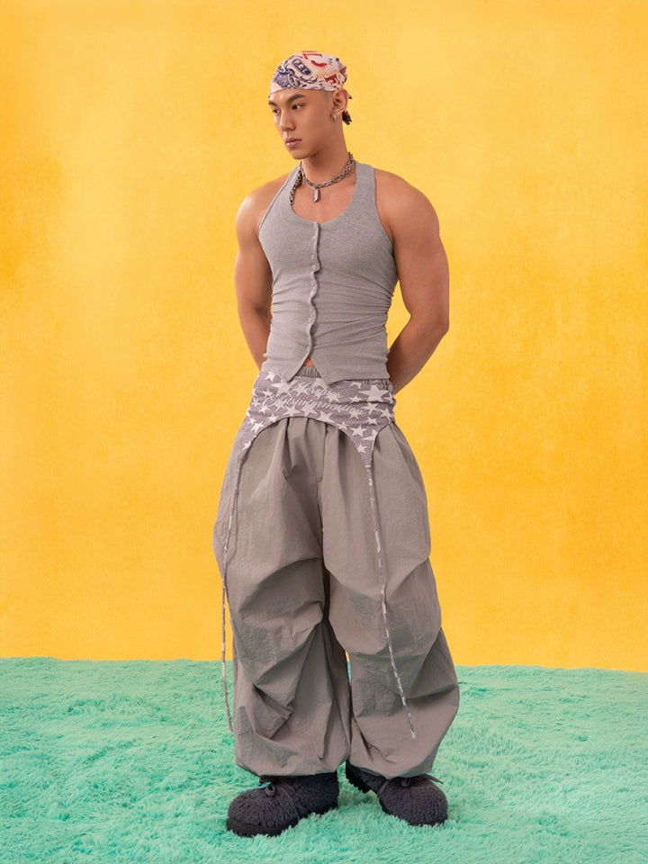 Slim Fit Buttoned Elastic Sports Vest