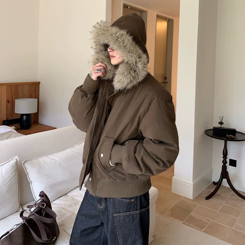 Geïsoleerde parka-jack met afneembare capuchon 