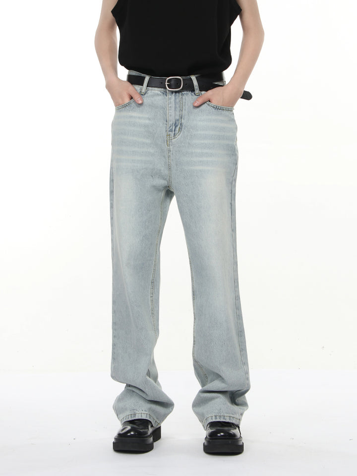 Blue Slim-Fit Straight Jeans