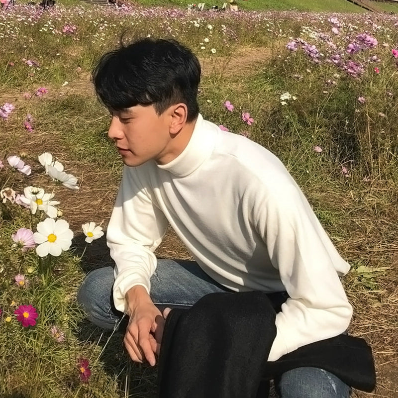 Knit Turtleneck Long Sleeve Pullover