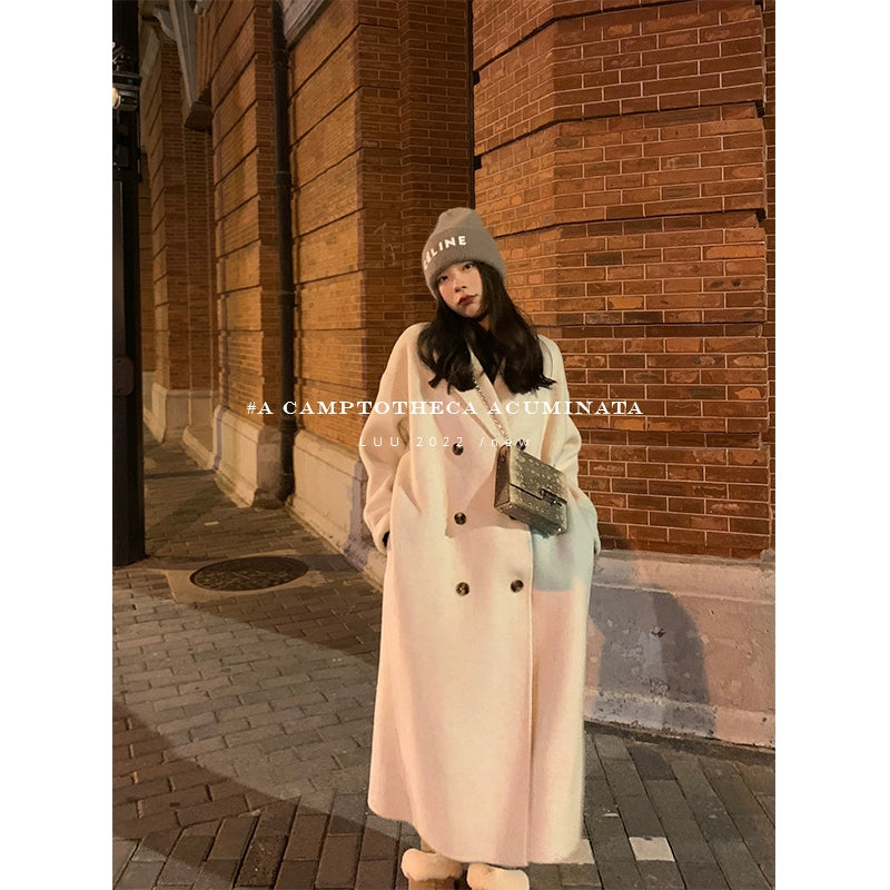 Double-Breasted Wool Mid-Length Coat