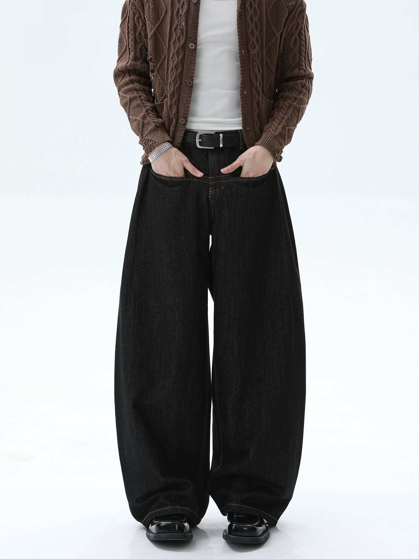 Bol Düz Geniş Paça Jean Pantolon 