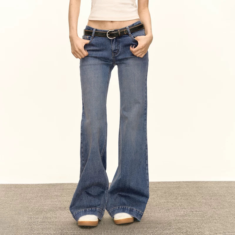 Retro Flare Leg Denim Broek 