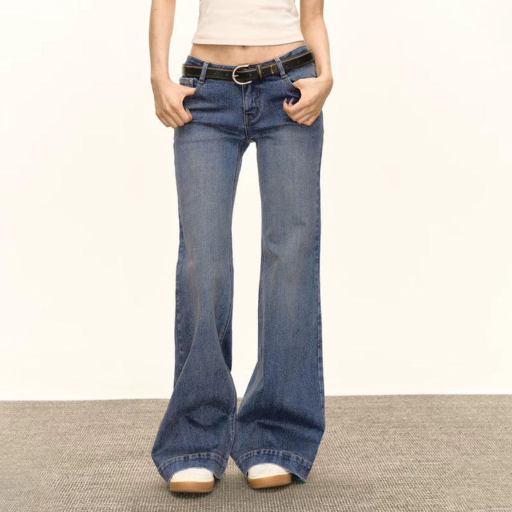 Retro Flare Leg Denim Broek 