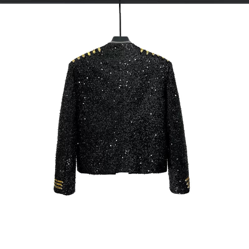 Sequin Embellished Court-Style Jacket