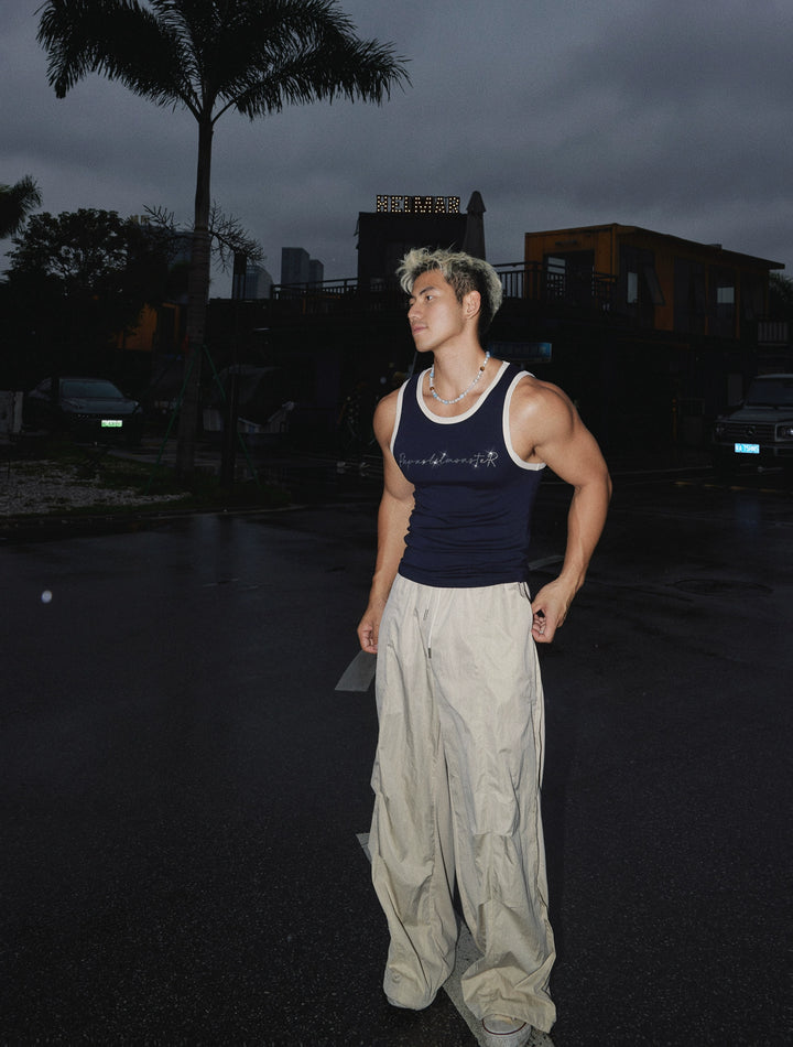 Slim Fit Diamond-Studded Relaxed Tank Top