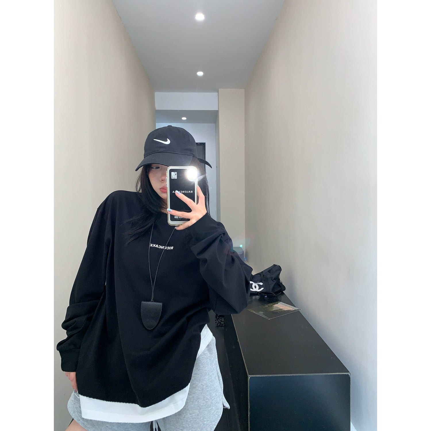 Retro Nakış Uzun Kollu Yüksek Yaka Üst 