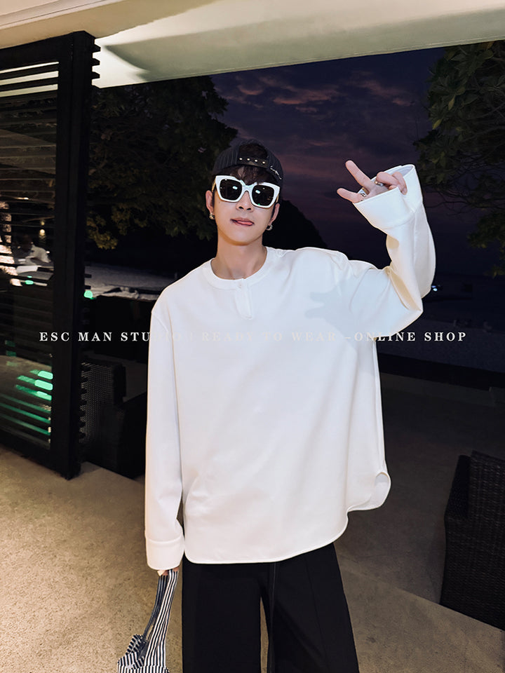 Henry Collar Long Sleeve Pullover