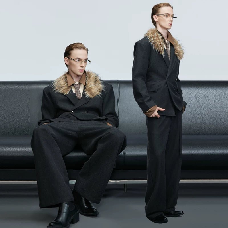 Wool-Trimmed Fitted Jacket and Pants (sold separately)