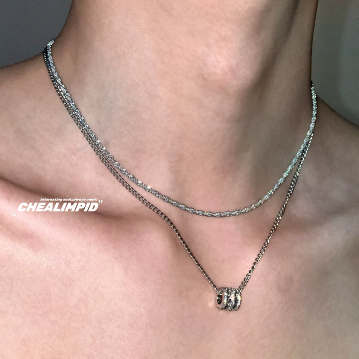 Double-Layer Titanium Steel Clavicle Necklace