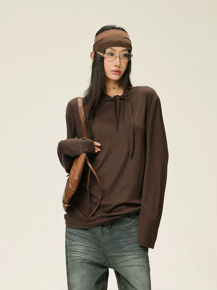 Long Sleeve Tie Neck Bottoming Shirt