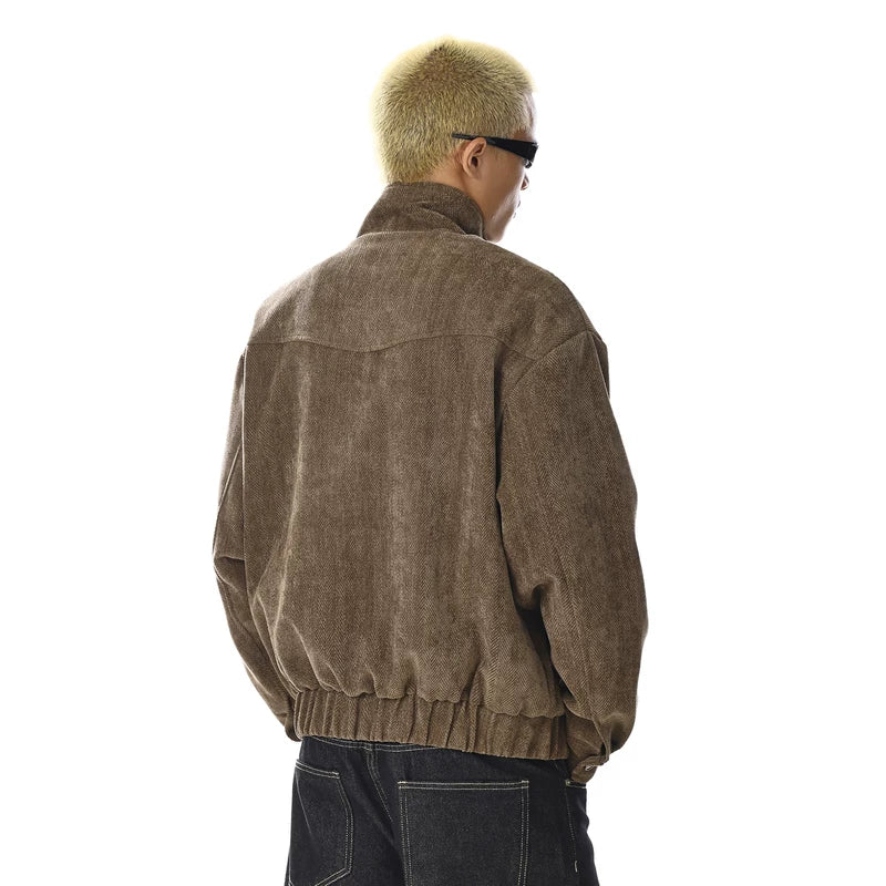 Veste décontractée ample à texture rétro 