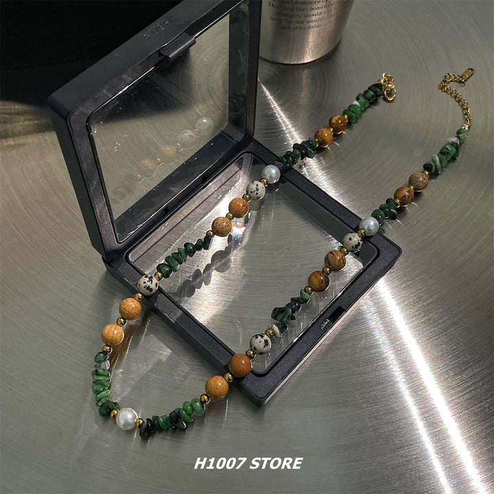 Handmade Natural Beaded Clavicle Necklace