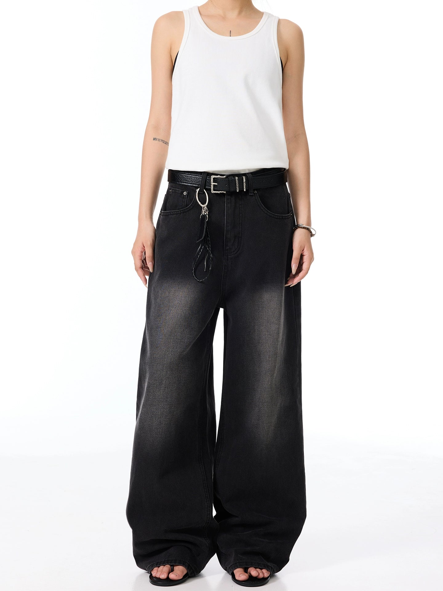 Black Straight-leg Jeans