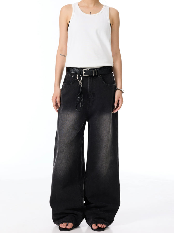 Bootcut vasket flared løs passform bukser 