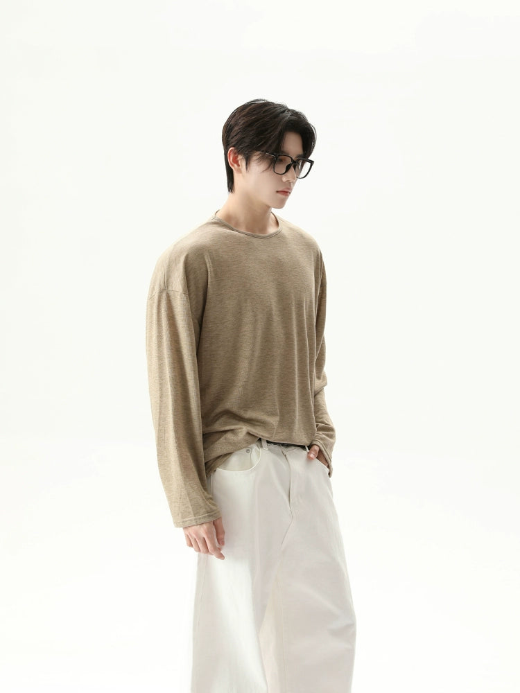 Loose Fit Long Sleeve Round Neck Pullover