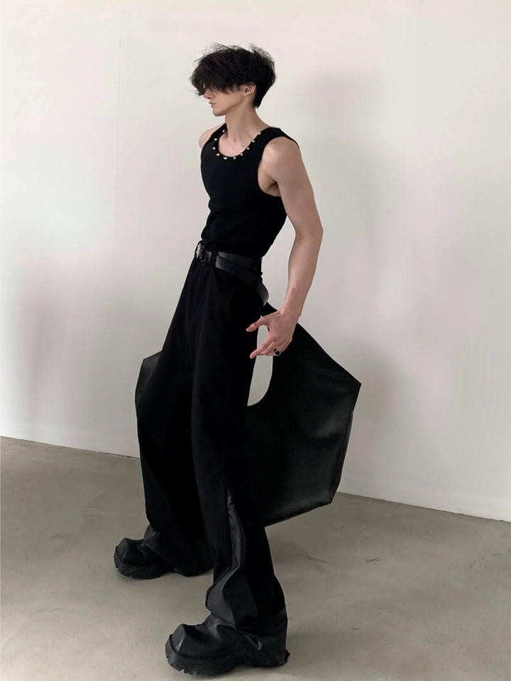 Punk Rivet Slim Fit Sleeveless Vest