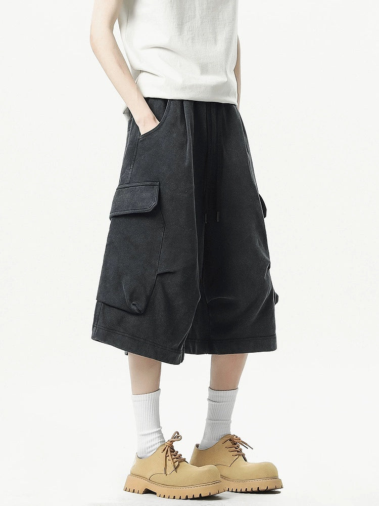 Wide Leg Cropped Cargo Pants