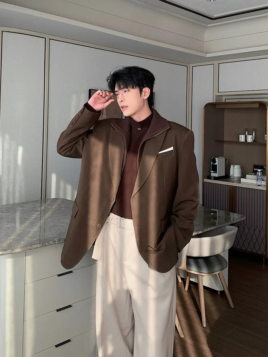 Two-piece Turtleneck Lined Blazer