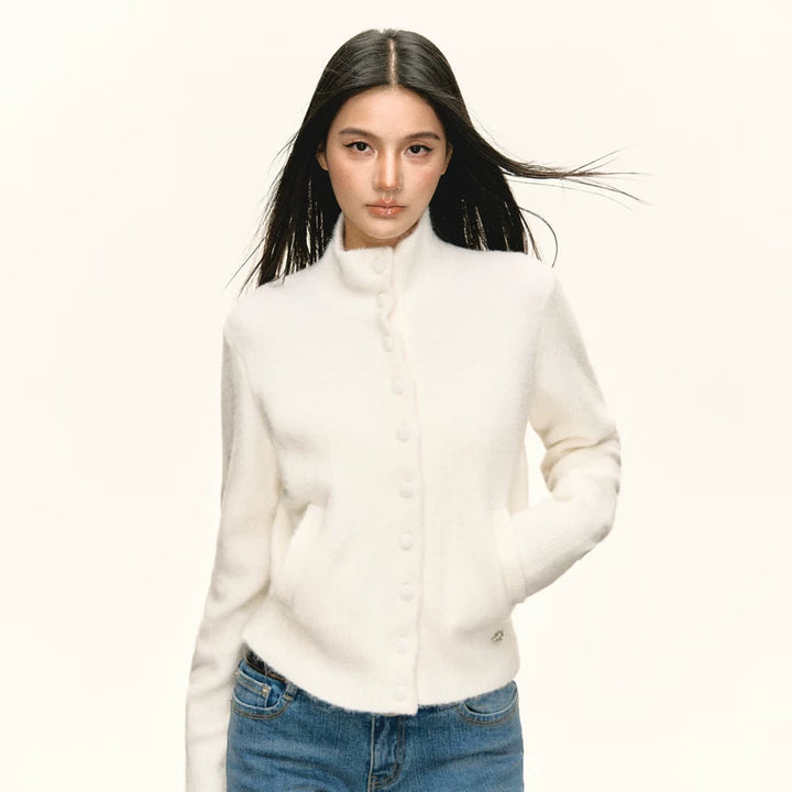 كارديغان سترة بقلنسوة ريترو 