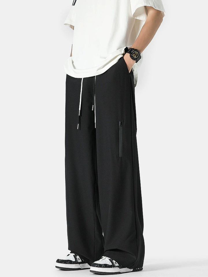 Quick-Dry Ice Silk Loose Straight Pants