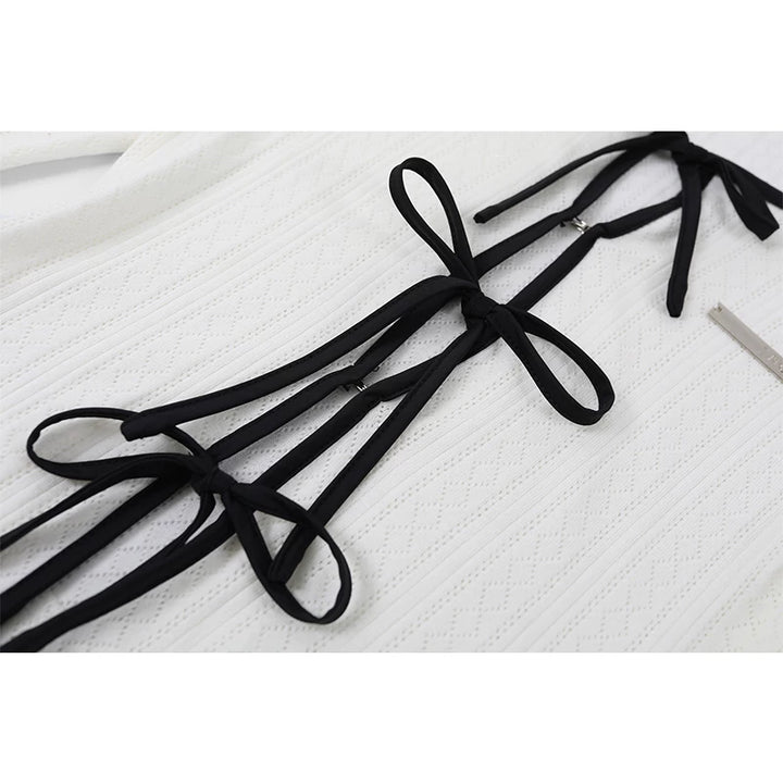 Textured Knit Bow Top and Skirt (sold separately)