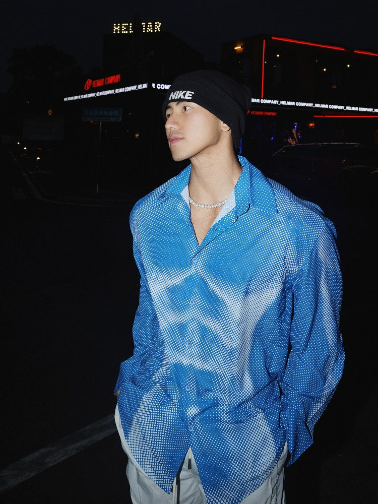 Muskelprint Farbverlauf Langarmshirt 