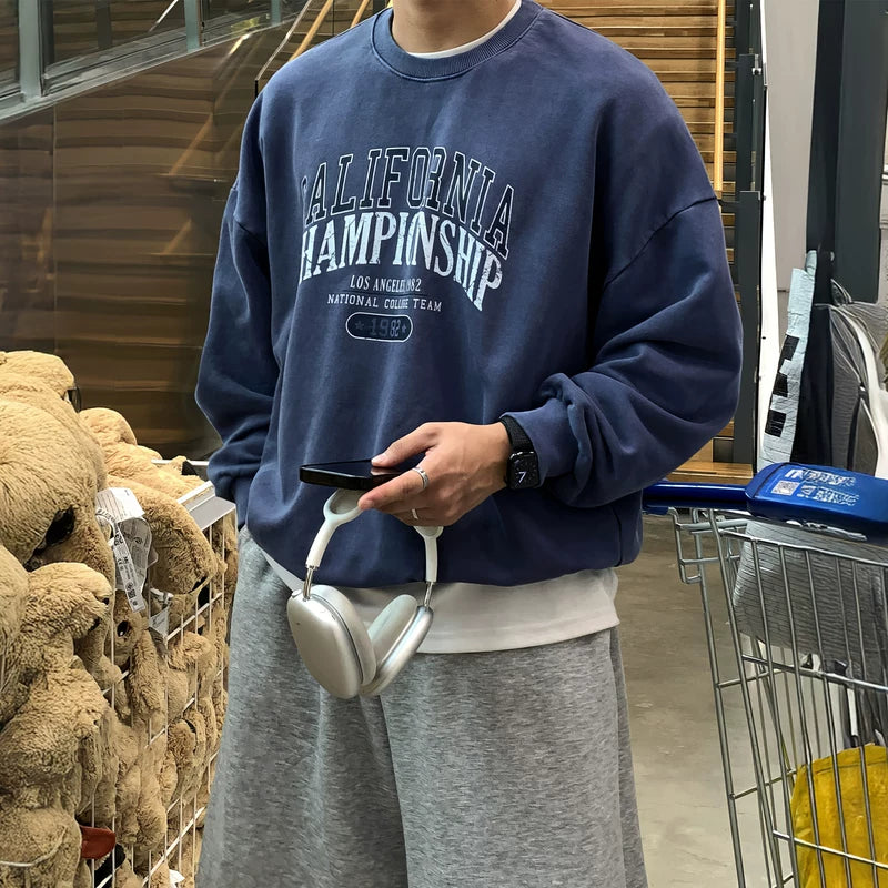 Letter Print Crew Neck Sweatshirt 