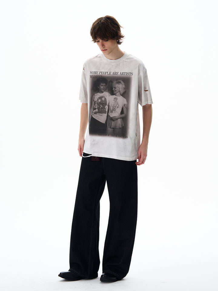Street-Style Graphic Short Sleeve T-Shirt