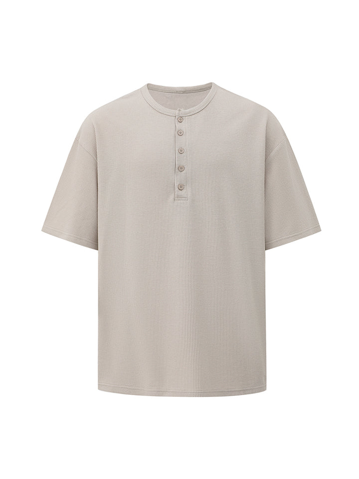 Henry Collar Short-Sleeve Pullover