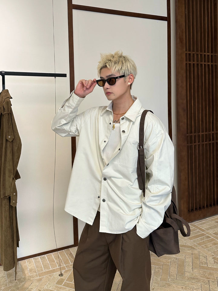 Loose Lapel Long Sleeve Shirt
