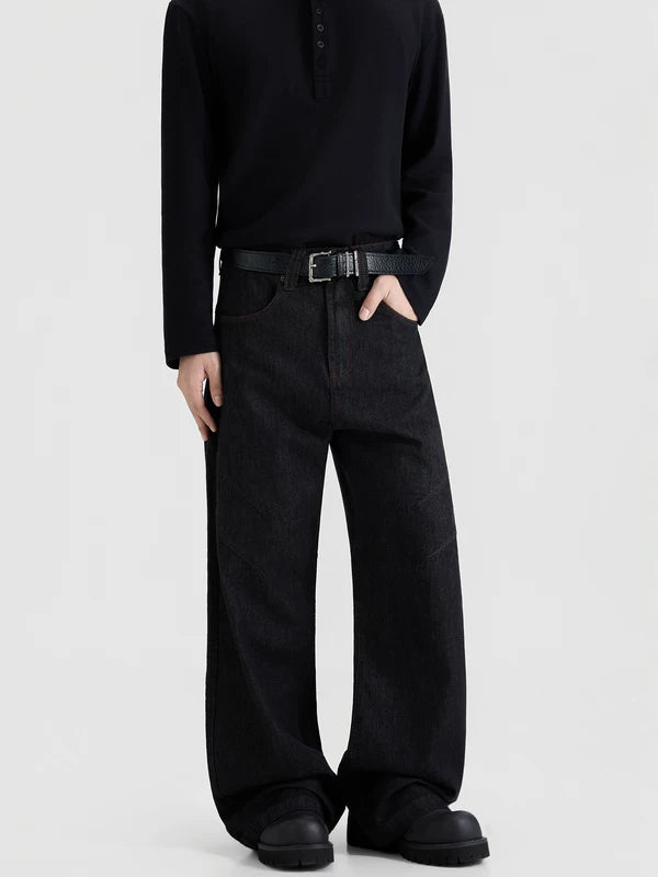 Wide Leg A-Line Denim Pants