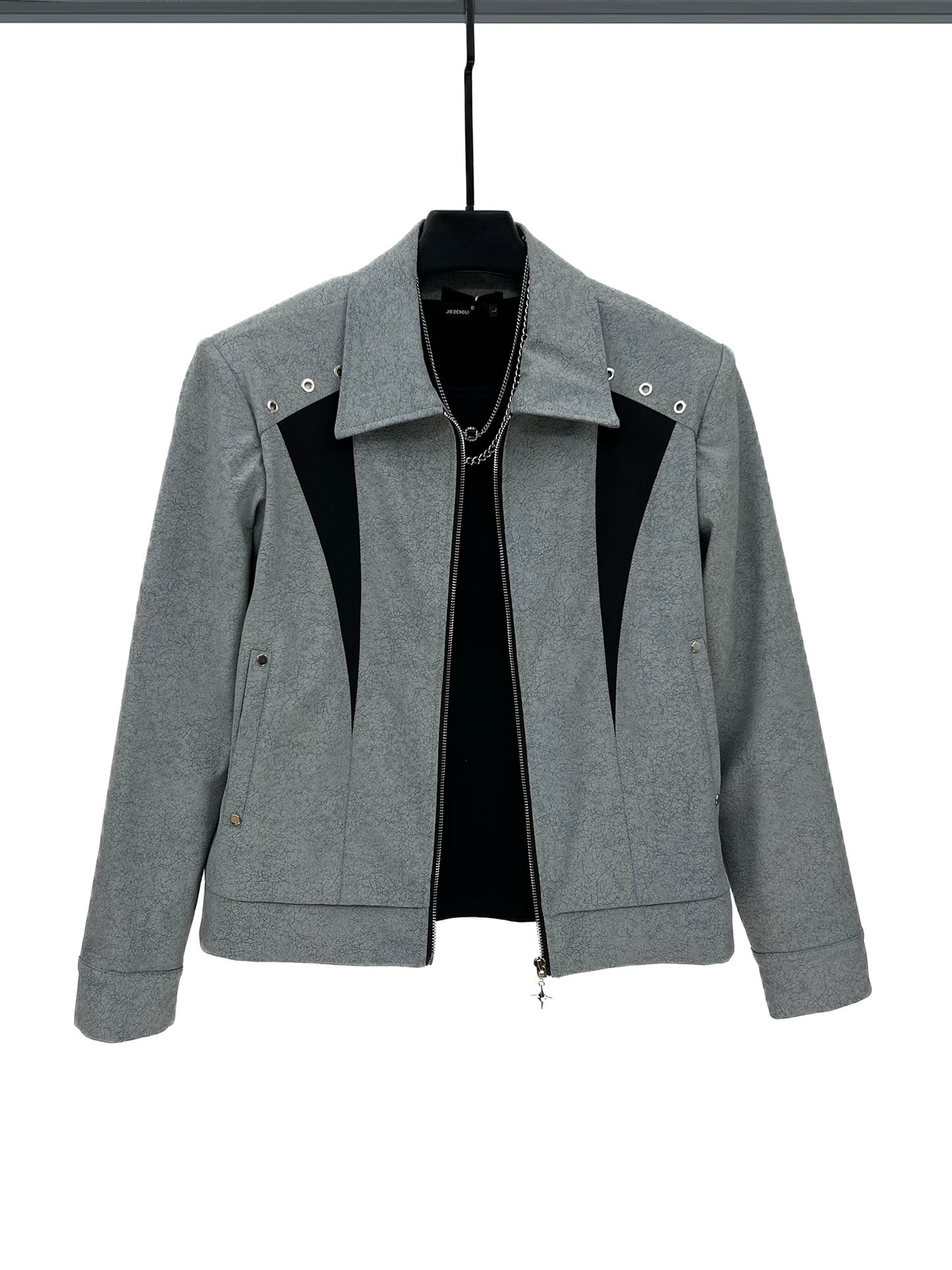 Yamali Deri Ceket ve Pantolon Seti 