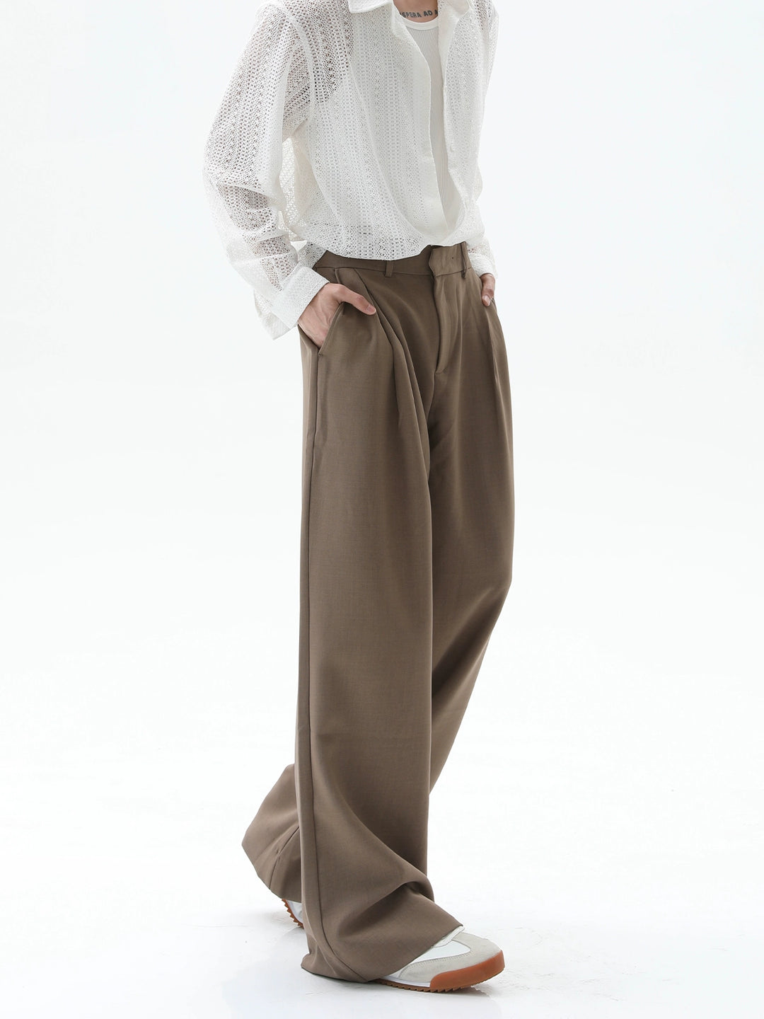 Pleated Wide-Leg Loose Fit Pants